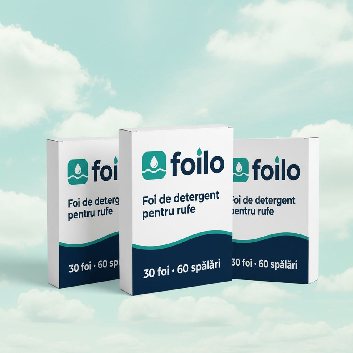 Trei cutii Foilo foi de detergent